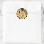 De kus op gestructureerde achtergrond ronde sticker (Tas)