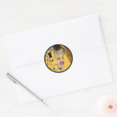 De kus op gestructureerde achtergrond ronde sticker (Envelop)