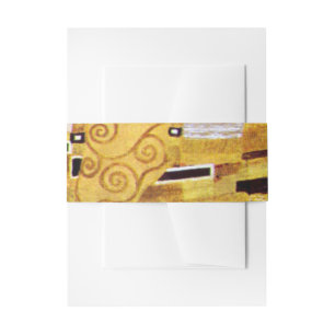 De Kus (patroondetail) van Gustav Klimt Huwelijk Uitnodigingen Wikkel