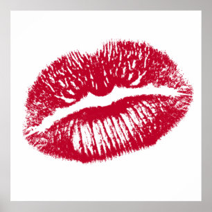 De Kus, Rode Lippen Poster