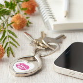 De kus, roze lips sleutelhanger (Zijkant)