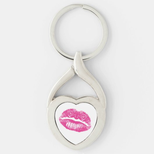 De kus, roze lips sleutelhanger (Voorkant)