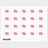 De kus, roze lips ster sticker (Vel)