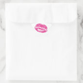 De kus, roze lips ster sticker (Tas)