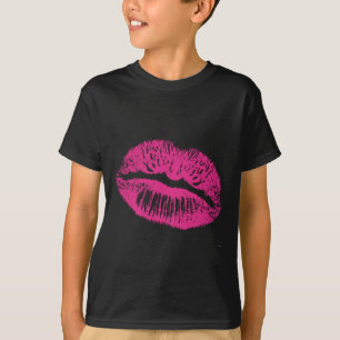 De kus, roze lips t-shirt