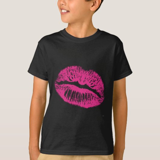 De kus, roze lips t-shirt (Voorkant)