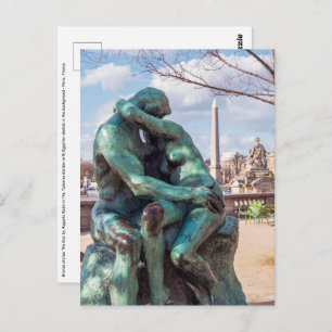 De kus van Auguste Rodin op de Tuileries in Parijs Briefkaart