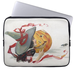 De kus van de heks: een Jack o' Lantern met Hallow Laptop Sleeve