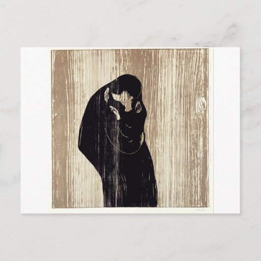 De kus van Edvard Munch lithografie, Briefkaart (Voorkant)