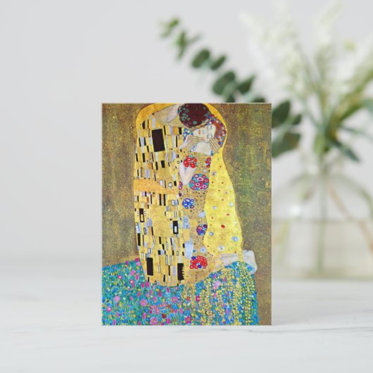 De kus van Gustav Klimt, Art Nouveau Briefkaart (Staand voorkant)
