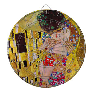 De kus van Gustav Klimt,  Art Nouveau Dartbord