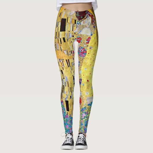 De kus van Gustav Klimt, Art Nouveau Leggings (Voorkant)
