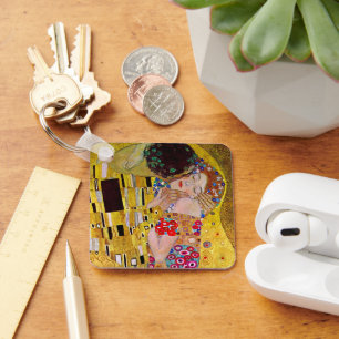 De kus van Gustav Klimt, Art Nouveau Sleutelhanger