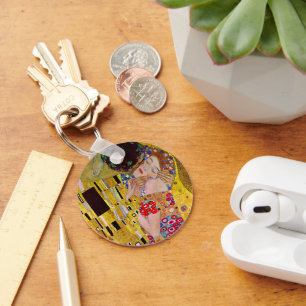 De kus van Gustav Klimt,  Art Nouveau Sleutelhanger