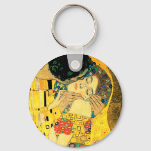 De kus van Gustav Klimt Art Nouveau Sleutelhanger