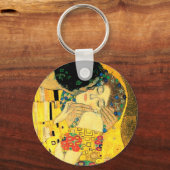 De kus van Gustav Klimt Art Nouveau Sleutelhanger (Voorkant)