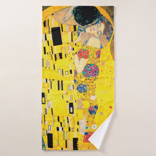 De kus van Gustav Klimt Badhanddoek (Badhanddoek)
