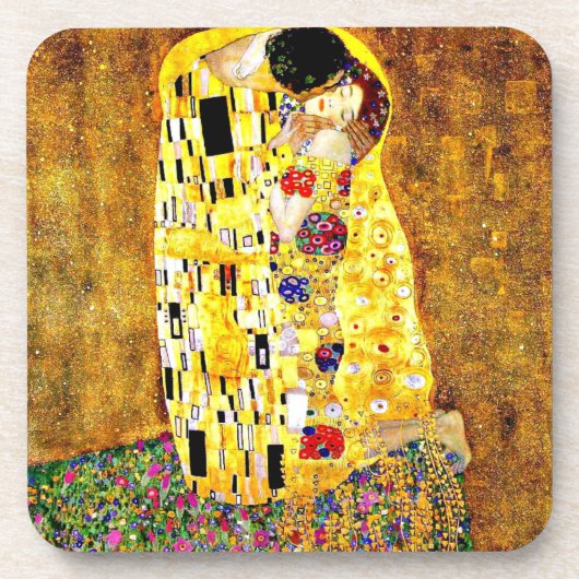 De kus van Gustav Klimt Bier Onderzetter (Voorkant)