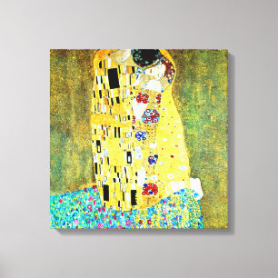 De kus van Gustav Klimt Canvas Afdruk