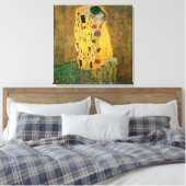 De kus van Gustav Klimt Canvas Afdruk (Insitu (Slaapkamer))
