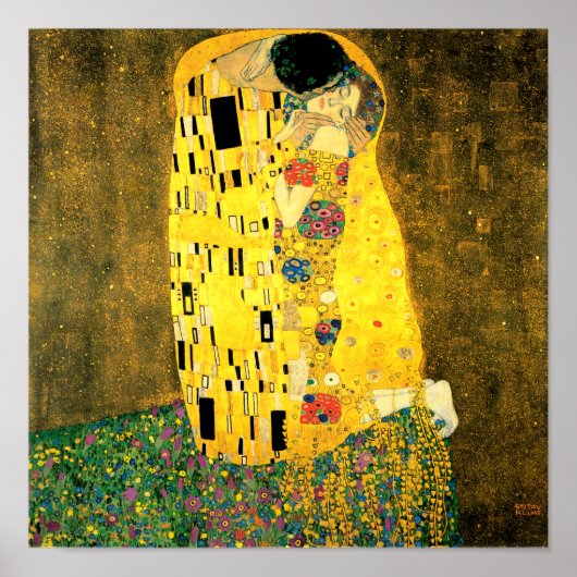 De kus van Gustav Klimt Fine Art Poster print (Voorkant)