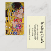 De kus van Gustav Klimt, kunst bruiloft Informatiekaartje (Voorkant / Achterkant)