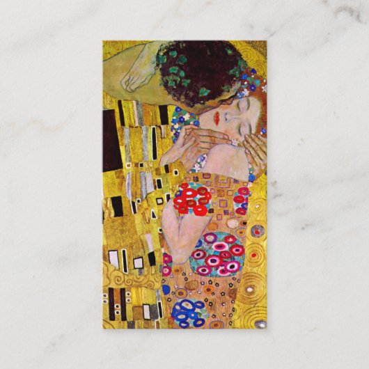 De kus van Gustav Klimt, kunst bruiloft Informatiekaartje (Voorkant)
