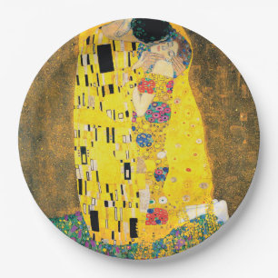 De kus van Gustav Klimt Papieren Bordje