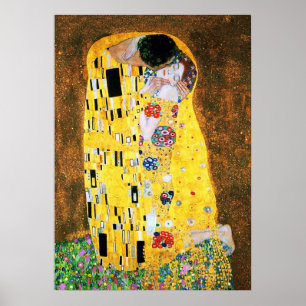 De kus van Gustav Klimt Print