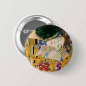 De kus van Gustav Klimt Ronde Button 5,7 Cm (Voorkant /achterkant)