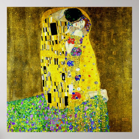 De Kus van Gustav Klimt, symboliserende schilder, Poster (Voorkant)