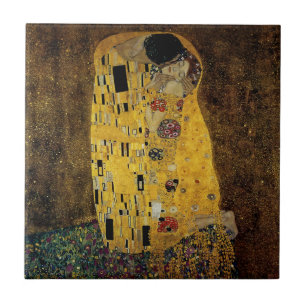 De kus van Gustav Klimt Tegeltje
