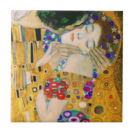 De kus van Gustav Klimt Tegeltje (Voorkant)