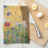 De kus van Gustav Klimt Theedoek (Quarter Fold)