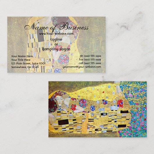 De Kus van Gustav Klimt Visitekaartje (Voorkant / Achterkant)