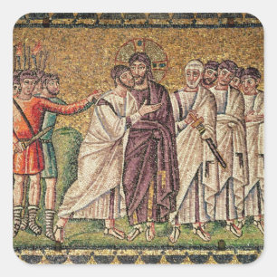 De kus van Judas, Scenes uit het leven van Christu Vierkante Sticker