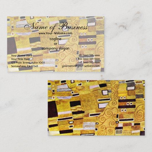 De Kus van Klimt, Art Nouveau Gold Pattern Design Visitekaartje (Voorkant / Achterkant)