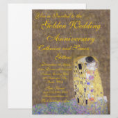 De Kus van Klimt Gouden Huwelijksjubileum Uitnodig Kaart (Voorkant / Achterkant)