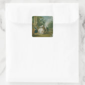 De kus vierkante sticker (Tas)