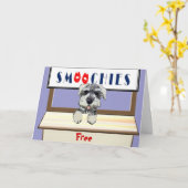 De Kussen van de hond Kaart (Gele Bloem)