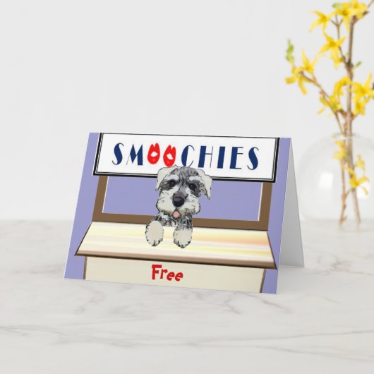 De Kussen van de hond Kaart (Gele Bloem)