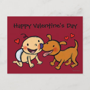 De Kussen van de Neus van het baby van de Hond Feestdagenkaart