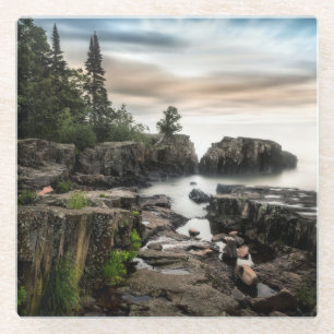 De kust van het meer van Superior Minnesota Glazen Onderzetter