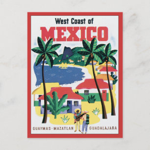 De Kust van het westen van de Vintage van Mexico Briefkaart