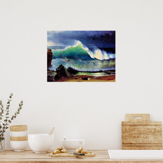 De kust van het Zee Turquoise Poster (Keuken)