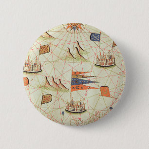 De kust van Tunesië en de Golf van Gabes Ronde Button 5,7 Cm