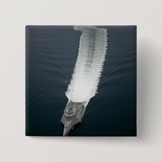 De kustgevechtsschip Independence 2 Vierkante Button 5,1 Cm (Voorkant)