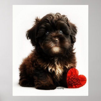 De Kutste Valentijn, Chocolate Havanese Puppy Poster