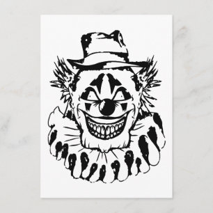 De kwaadaardige clown Halloween Kaart