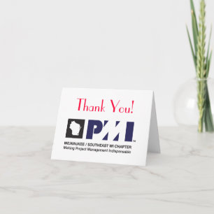 De Kwaliteit van de Druk van het Logo van PMI, Bedankkaart